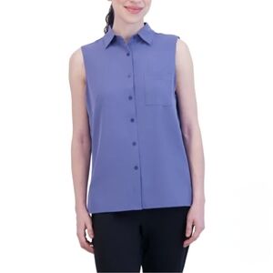 GAIAM Women's Purple Sleeveless Blouse Size Small Lightweight Stretch Woven